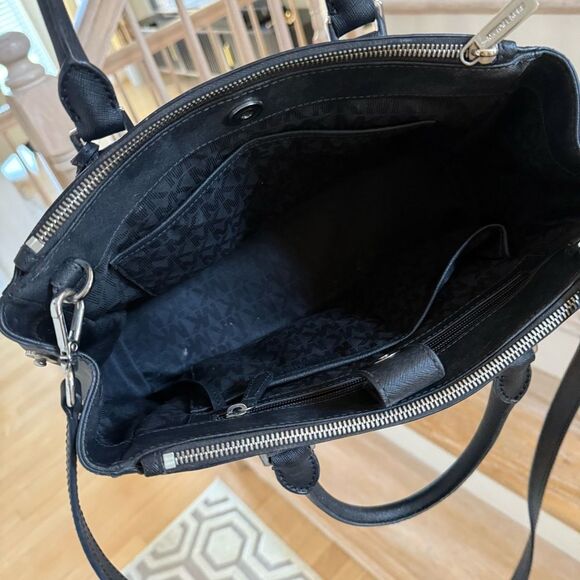 Michael Kors Sutton Medium Saffiano Leather Satchel in Black - Picture 5 of 15